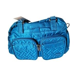 Lug Jumper Carry-All Tote Travel Bag Purse Ocean Blue Removeable Adj Strap RFID
